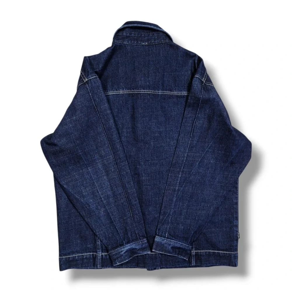 Vintage Sean John Collection Button Up Blue‎ Cotton Denim Y2K Jacket Men's XL